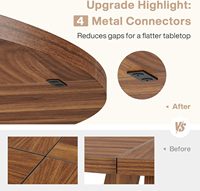 Table à manger ronde en bois rustique de style farmhouse de 47 pouces avec base croisée pour la maison, la cuisine et la salle à manger