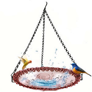 Nouveau mangeoire en plastique suspendue en forme de fleur d'oiseau et décor extérieur de jardin de bain d'oiseaux pour les fournitures agricoles de colibris - Product Image 1