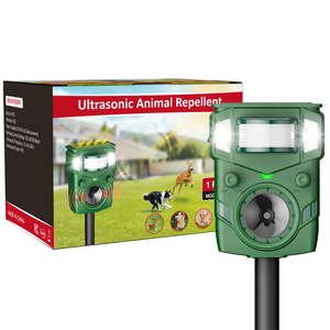 Espantapájaros LED Solar ultrasónico Animal repelente al aire libre impermeable repelente disuasorio para perro gato pájaro repelente de plagas - Product Image 1