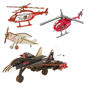 Puzzle d'avion en bois modèle d'aviation simulation d'avion jouets en bois jouet éducatif fait à la main pour enfants puzzle d'assemblage