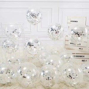 Globos de Látex Transparentes con Lentejuelas Metálicas Cromadas al por Mayor, Decoración para Bodas, Fiestas de Cumpleaños, Festivales - Product Image 4