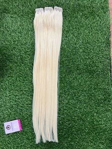 Extensions de cheveux humains blonds lisses à bandes adhésives, collection de qualité supérieure en gros - Product Image 2