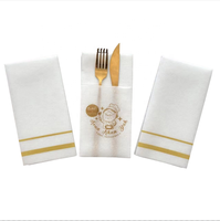 Haute qualité plié blanc Airlaid couverts papier lin sensation dîner serviette accepter Logo personnalisé 1 pli