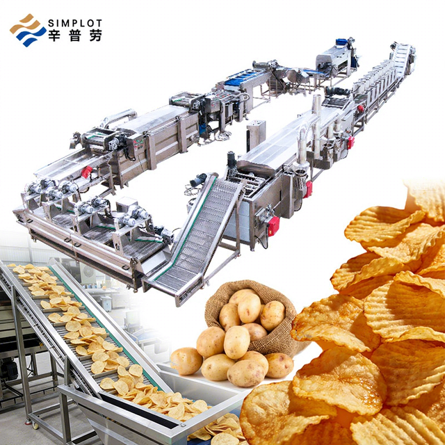 Fully Automatic PLC Control Electric Heating Customizable Potato Chip Processing Machine Industrial Potato Chip Production Line