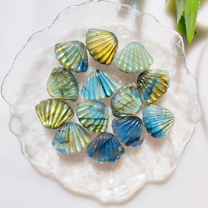 Vente en gros de coquillages en labradorite naturelle sculptés, décoration élégante, adaptée à la décoration intérieure, à la décoration de fête ou comme cadeau pour les anniversaires - Product Image 4