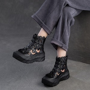 Botas de Mujer Tejidas a Mano, Diseño Verano 2025, Transpirables, de Caña Alta, Estilo Retro, Cómodas y a la Moda - Product Image 2