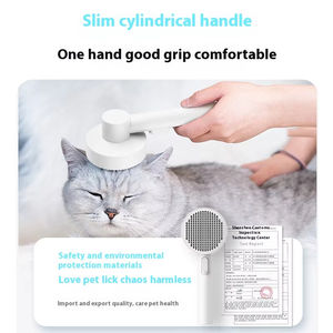 Peine para mascotas de acero inoxidable y plástico de estilo moderno para el cuidado de perros y gatos, depilación y masaje - Product Image 5