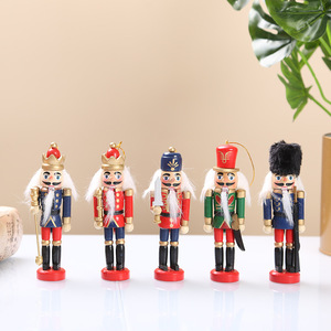 2024 6 cái/bộ 12Cm Gỗ Lính Giáng Sinh Nutcracker Đồ Trang Trí Đặt Treo Giáng Sinh Trang Trí Cây Con Rối Đồ Chơi Nhà Quà Tặng - Product Image 6