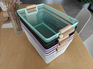 Nhà bếp phòng tắm dã ngoại Tủ trang trí nội thất hình chữ nhật màu đen đa màu kim loại lưới thép giỏ - Product Image 3