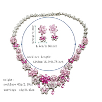 Ensemble collier et boucles d'oreilles UBEIDO en zircon rose fleuri pour mariage, soirée, accessoires de bijoux de luxe