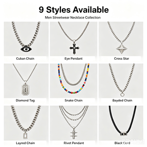 Collar <span class=keywords><strong>Hip</strong></span> <span class=keywords><strong>Hop</strong></span> para Hombre, Colgante <span class=keywords><strong>de</strong></span> Cruz Punk, Cadena Cubana <span class=keywords><strong>de</strong></span> Acero Inoxidable, Joyería Streetwear, Regalo - Product Image 4