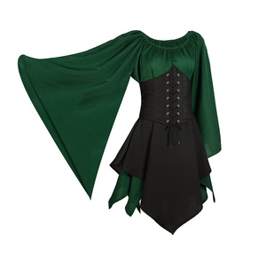 Disfraz de Hada Irlandesa Tradicional Renacentista al por Mayor para Mujer, con Puños de Elfo, para Fiesta de Halloween y Cosplay - Product Image 1
