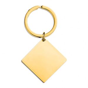 Stainless Steel Square Blank Keychain Custom Engraving Logo Silver Mirror Polished DIY Pendant Tag Making Charm <b>Metal</b> <b>Key</b> <b>Chain</b> - Product Image 4