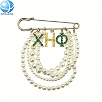 Broche de chaussure personnalisée en cristal jaune-vert Sorority 1932 XHO, bijou pour talon haut Chi Eta Phi, cadeau pour la confrérie