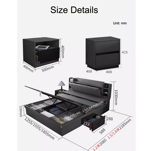 Giường ngủ khung gỗ hiện đại nâng hạ thủy lực, có ngăn kéo, cỡ Queen/King - Product Image 6