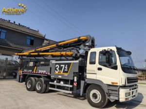 Pompe à béton d'occasion Achieve Junjin 37M, portée horizontale 32M, <span class=keywords><strong>tuyau</strong></span> de pompe à béton, best-seller, Jxr37-4.16Hp, <span class=keywords><strong>camion</strong></span> pompe à béton - Product Image 3