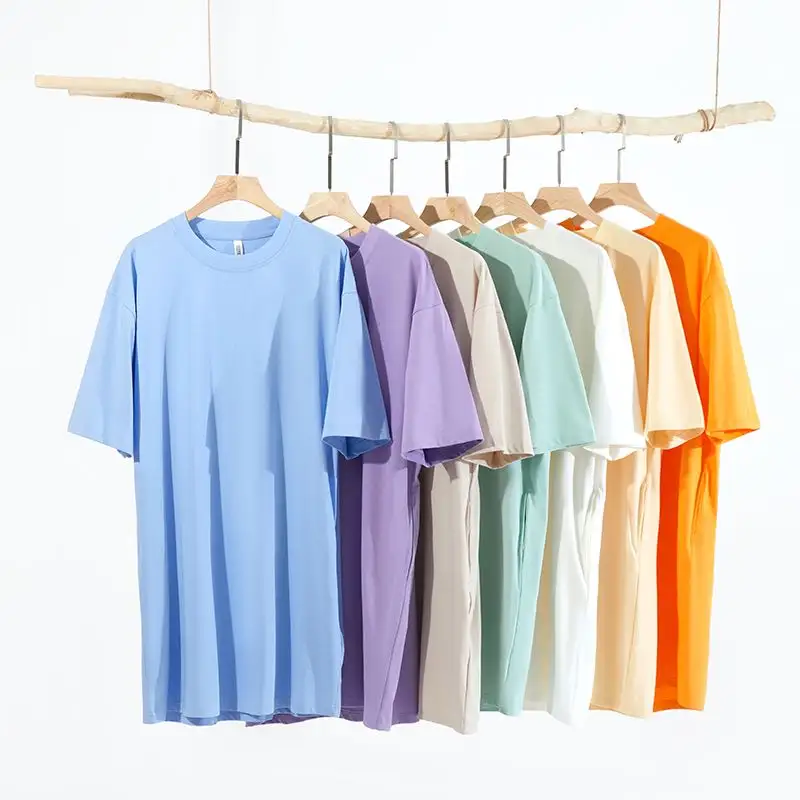 T-shirt imprimé vierge personnalisé pour hommes T-shirts unisexes en vrac simples 100% coton T-shirts lourds pour hommes et femmes
