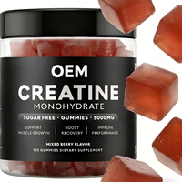 Gommes de créatine monohydrate (dose personnalisable) pour adultes, hommes et femmes |   Fournit de l'énergie pour la croissance musculaire |   Complément pré-entraînement