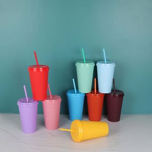 Vaso de Plástico PP de Pared Simple, 24 oz, Personalizable con Logotipo, Libre de BPA, Portátil, de Grado Alimenticio, Colorido, para Jugos y Agua, con Pajita - Product Image 4