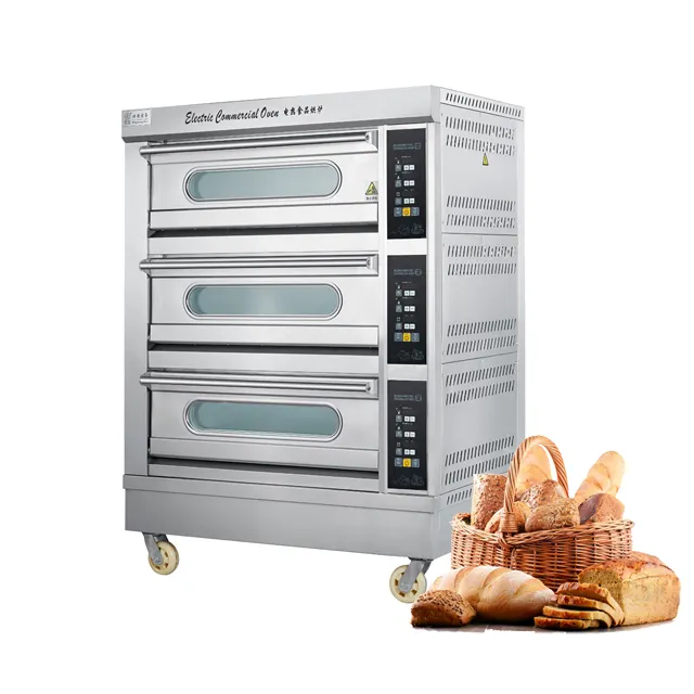 Electric 3 Layer Commercial Chicken Oven Cake Bread Baking Bakery Commercial Electric Rotisserie Oven