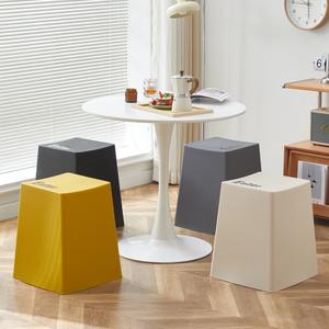 Tabouret de clavier 46x36x36 en plastique empilable, mobilier de salon, design minimaliste et moderne - Product Image 2