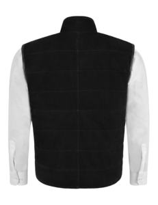 Chaqueta de Cuero de Ante Vacuno Negro 100% Genuino Personalizada para Hombre con Detalles de Flecos, Marca Privada OEM/ODM, Estilo Occidental Vintage - Product Image 3