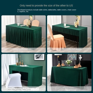 Tùy chỉnh tiên tiến cảm giác Flannelette hình chữ nhật dài bảng váy bìa cho phòng họp Khăn trải bàn triển lãm ghế slipcovers - Product Image 3