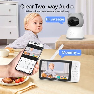 <span class=keywords><strong>Moniteur</strong></span> Bébé Sans Fil B6TYQ HD 5 Pouces avec Caméra Nounou Double Mode Sans Batterie pour Surveillance Enfant à Domicile - Product Image 4