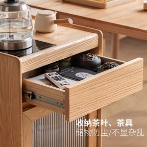 Mueble de Madera Maciza para Té con Función de Tetera y Barra de Té, Mueble Auxiliar Móvil para Sala de Estar para Uso Doméstico - Product Image 4