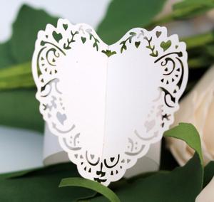 Laser <span class=keywords><strong>Creux</strong></span> Amour Papier <span class=keywords><strong>Petit</strong></span> Cercle Blanc Glacier Papier Papillon Boucle Serviette Créative Décoration - Product Image 3