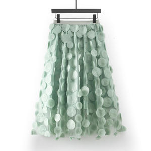 Women Tulle <b>Tutu</b> <b>Skirt</b> Solid Color 3D Dot Elastic Mesh Fairy A-Line <b>Skirt</b> for Beach Party Streetwear - Product Image 6