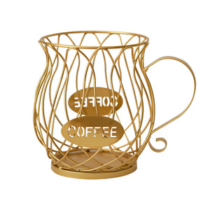 Coffee Pod Holder Iron Wire Mesh Basket With Handle For Coffee Storage Decorative Kitchen Organizer Simple Style - Product Image 4