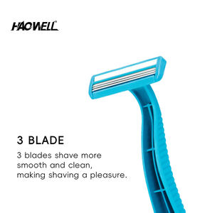 HW- F03 Triple Three 3 Cuchilla de afeitar desechable <span class=keywords><strong>Afeitadora</strong></span> de hoja afilada de acero inoxidable - Product Image 3