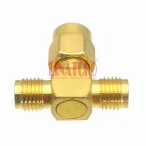 Adattatore doppio in uno T tipo ottone RF dorato <span class=keywords><strong>SMA</strong></span> maschio a doppio connettore Splitter femmina <span class=keywords><strong>SMA</strong></span> Brancher - Product Image 6