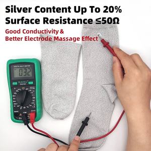 Vente en gros <span class=keywords><strong>de</strong></span> chaussettes <span class=keywords><strong>de</strong></span> mise à <span class=keywords><strong>la</strong></span> <span class=keywords><strong>terre</strong></span> gris clair en fibre d'argent conductrice antibactérienne ESD Chaussettes connectées à <span class=keywords><strong>la</strong></span> <span class=keywords><strong>terre</strong></span> avec cordon et prise - Product Image 3