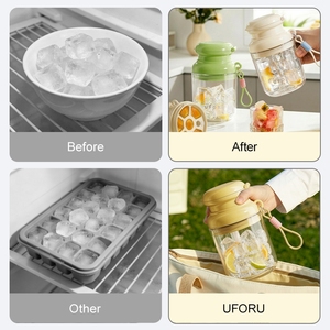 Botella para Hacer Hielo UFORU, Taza de Agua de Plástico con Sistema de Liberación de Presión, Taza de Viaje a Prueba de Fugas para Deportes y Campamentos al Aire Libre - Product Image 4