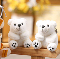 Mignon Mini Super Doux PP Coton En Peluche Brodé Ours Polaire Pendentif Porte-clés Poupée Soulagement Du Stress Fonction Confortable Cadeau Commémoratif