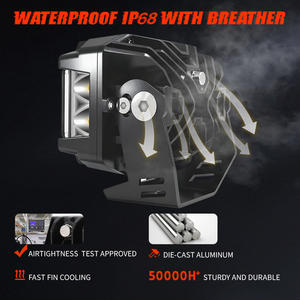 12В 24В Автомобильные дополнительные прожекторы, янтарные ДХО, 80Вт 9600Лм, 4-дюймовые боковые фары-«стрелы» на переднюю стойку с проводкой для Jeep JK JL - Product Image 5