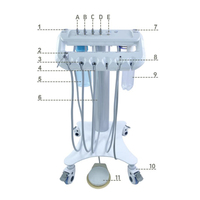 Unité dentaire électrique portable SL-A32, ensemble complet avec compresseur d'air, construction en métal et plastique