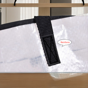 Sacs fourre-tout mobiles transparents tissés en PP clair avec couvercle anti-poussière à fermeture éclair pour utilisation dans la garde-robe pour le stockage des vêtements - Product Image 3
