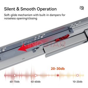 Mỹ loại 3 lần van điều tiết giỏ ngăn kéo ẩn Kính thiên văn đường ray mềm đóng undermount giấu Ngăn kéo trượt - Product Image 3