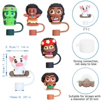 En gros, Breloques 3D en forme de chapeau de paille de 10 mm, thème Moana, pour accessoires de tasses et embouts de pailles