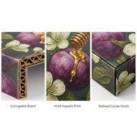 Op maat gemaakte bedrukte stevige geschenkverpakking voor honingpruimen, vers fruit, olieverfschilderijen, deksel en bodemdoos, groothandel OEM