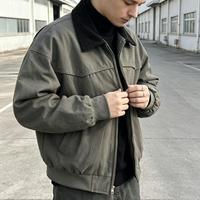 Veste bomber oversize streetwear hip hop pour homme, veste de travail en toile