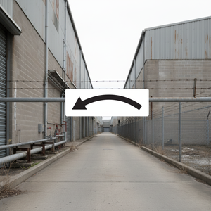 Buy Curved Left Arrow <b>Stickers</b> Online for Traffic Safety Parking Guidance Warehouses Industrial Areas and Direction Sign Boards - Product Image 1