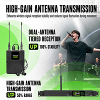 Système IEM sans fil UHF professionnel Voxfull OEM, moniteur intra-auriculaire stéréo, balayage automatique, double antenne pour musiciens, performance live
