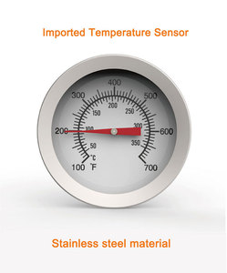 Quay số lớn 80mm thép không gỉ thăm dò bánh pizza BBQ Nhiệt Độ Đo thịt nướng bếp hút thuốc lò Nhiệt kế - Product Image 6