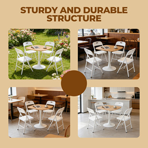 Oak Square Dining <b>Table</b> 31.5 Inch Mid Century Modern Tulip Base For 2-4 Person - Product Image 6