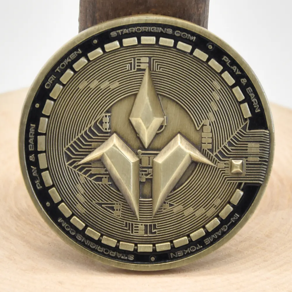 Manufacturer custom antique gold soft enamel metal logo commemorative coin