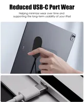 Cable de Carga Magnético para iPad USB-C, Estación de Carga Rápida de 18W/35W con Puerto Libre para Transferencia de Datos, Cargador Portátil de Viaje